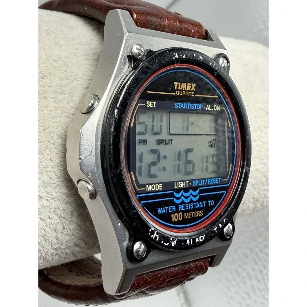 Timex Atlantis 100 Mens Watch Vintage 1991 Stainless Case 37MM 8.5